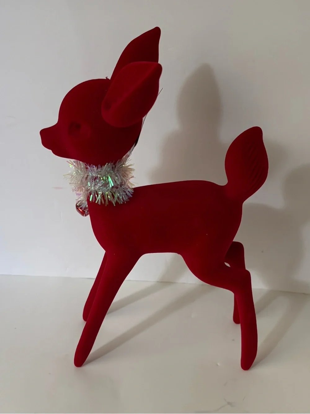 Flocked large Christmas Reindeer tinsel tabletop decor3 total NEW NWT